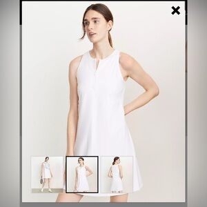 Lou & Grey White performance tennis dress sleeveless size large Softsculpt NWT
